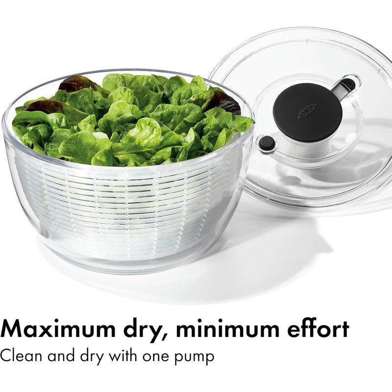 Crisp Greens in One Press - Quick-Dry Salad Spinner