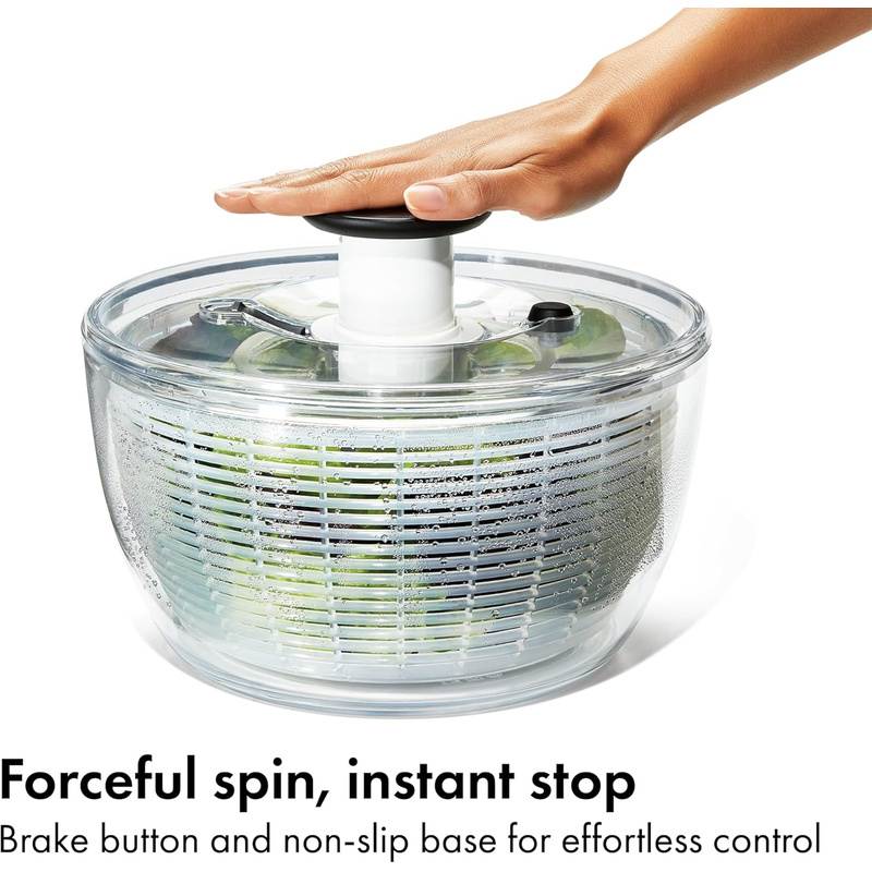 Crisp Greens in One Press - Quick-Dry Salad Spinner