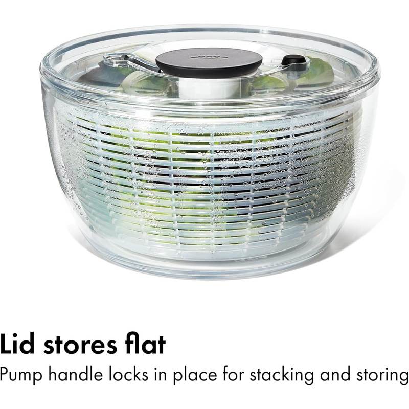Crisp Greens in One Press - Quick-Dry Salad Spinner