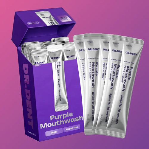 Yellow Teeth Gone In 30 Seconds With Purple Color Correcting Mouthwash