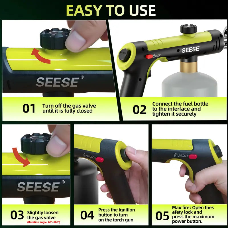 Instant One-Touch High-Power Propane Torch for Weed Burning & Grill Lighting