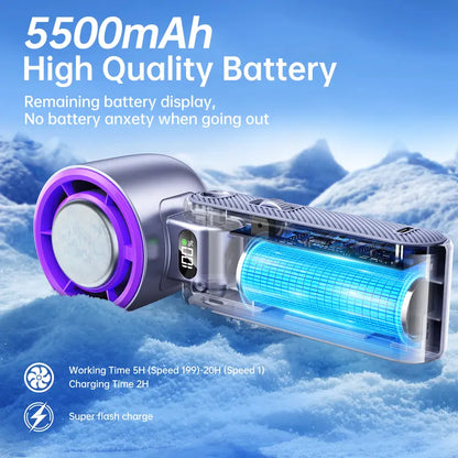 199-Level Powerful Turbo Cooling Handheld Ice Fan