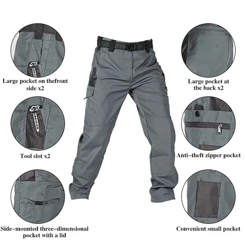 Indestructible Multi-Pocket Tactical Work Pants: Waterproof, Ripstop & Built