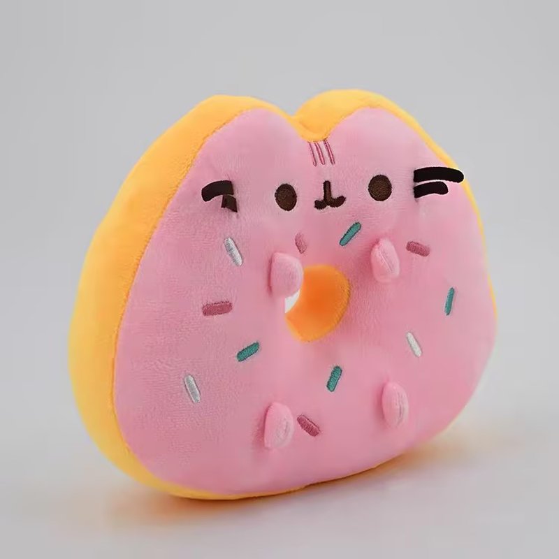 Ultra-Soft Cat Donut Plush Pillow