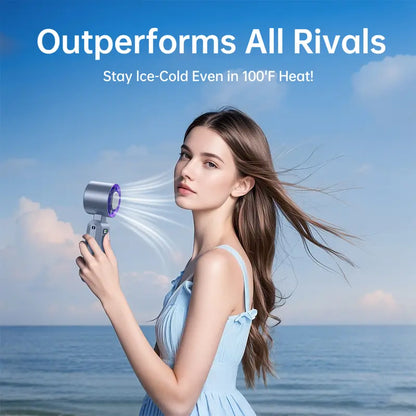 199-Level Powerful Turbo Cooling Handheld Ice Fan