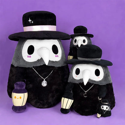 Spooky Cozy Plague Nurse Plushie with Glow-in-the-Dark Lantern