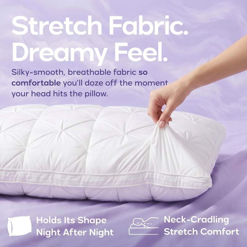 Sleep On A Cloud: Extra-Fluffy Dual-Layer Pillow That Never Goes Flat