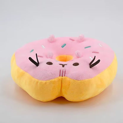 Ultra-Soft Cat Donut Plush Pillow