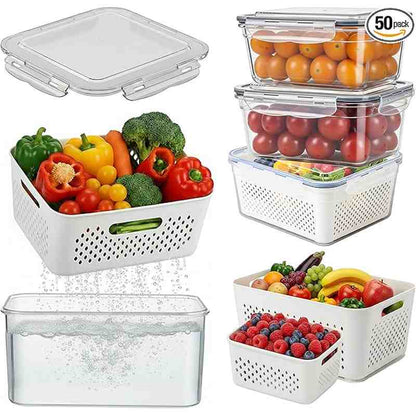 Keep Produce Fresh 3x Longer With Built-In Rinse & Strain Colanders