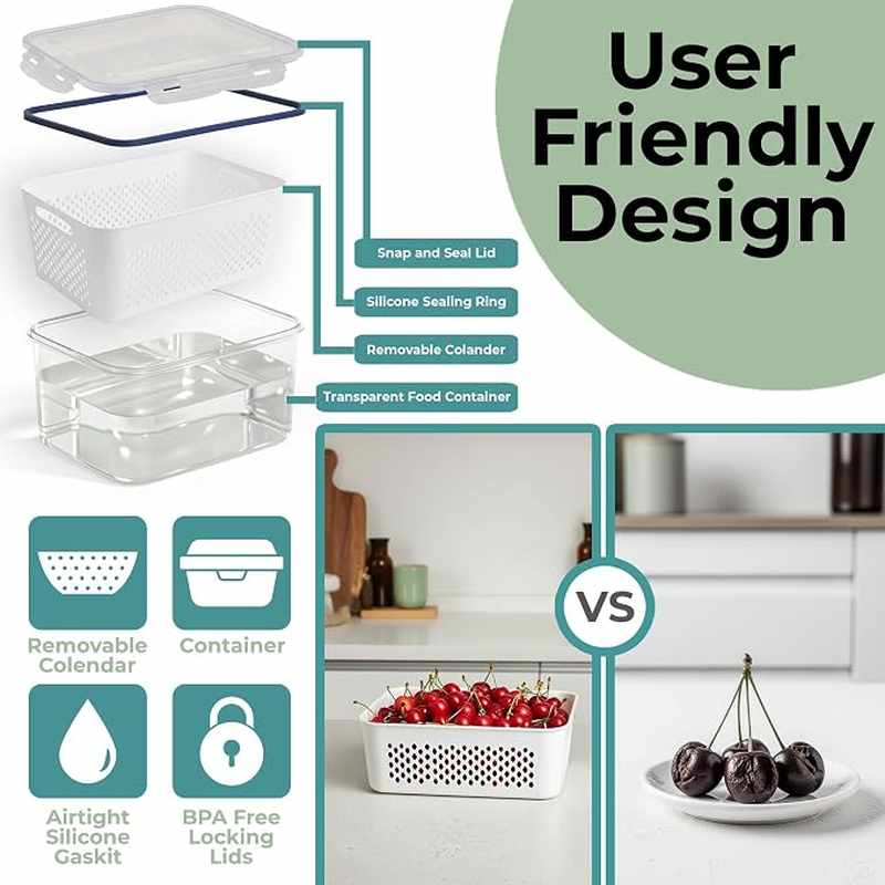 Keep Produce Fresh 3x Longer With Built-In Rinse & Strain Colanders
